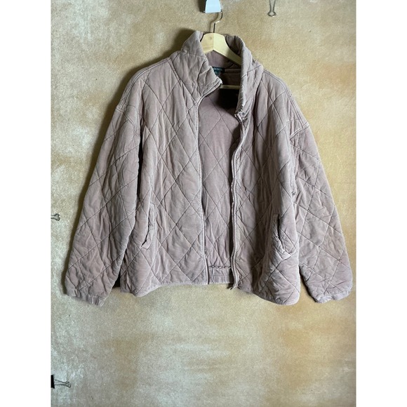 wild fable Jackets & Blazers - Wild Fable Quilted Jacket Dusty Rose Pink Full Zip Stand Collar Oversized XXL